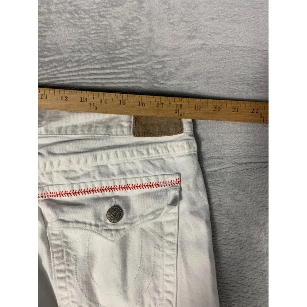 True Religion Ricky Relaxed Straight Jeans Men's Size 38 White Cotton Used